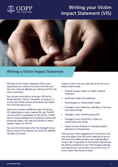 Writing your own Victim Impact Statement