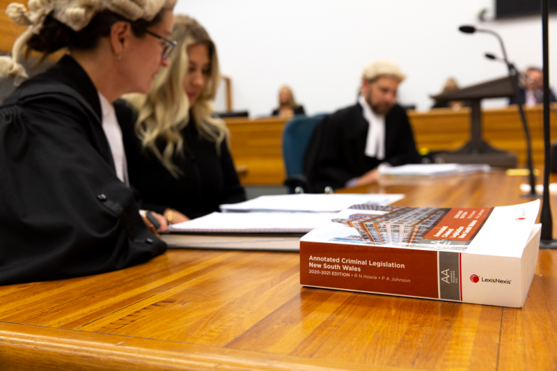 Inside courtroom