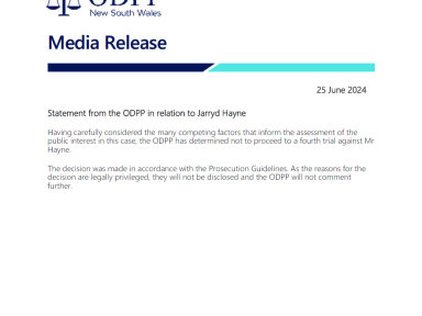 Statement from the ODPP