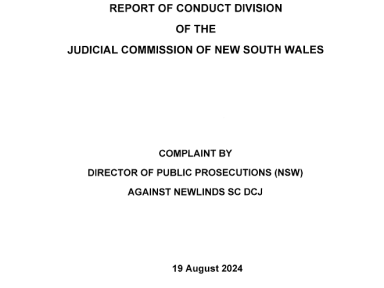 Screenshot of the report re Newlinds