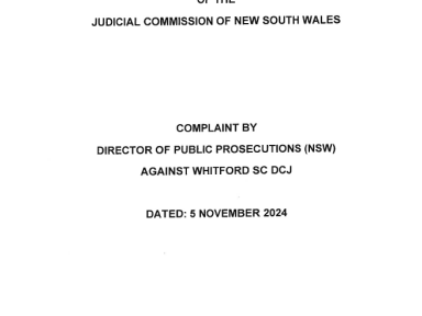 Screenshot of the report re Whitford
